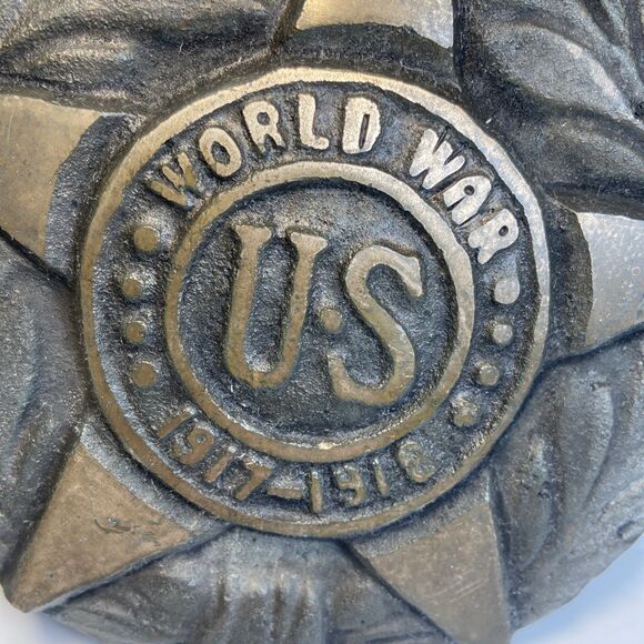 WWI US Veteran Grave Marker 1917–1918 Cast Iron Star Luzerne County Antique - Picture 11 of 16